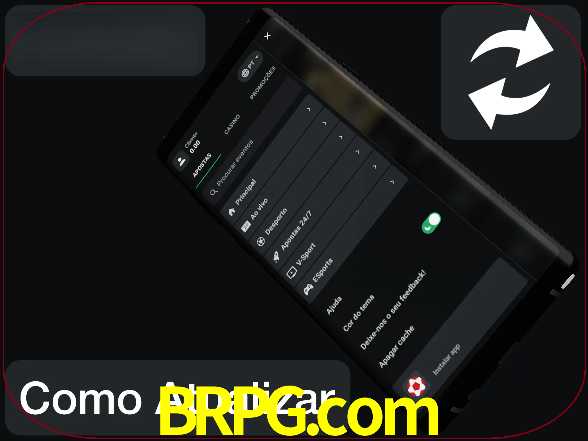 O aplicativo é atualizado automaticamente quando você faz o login.