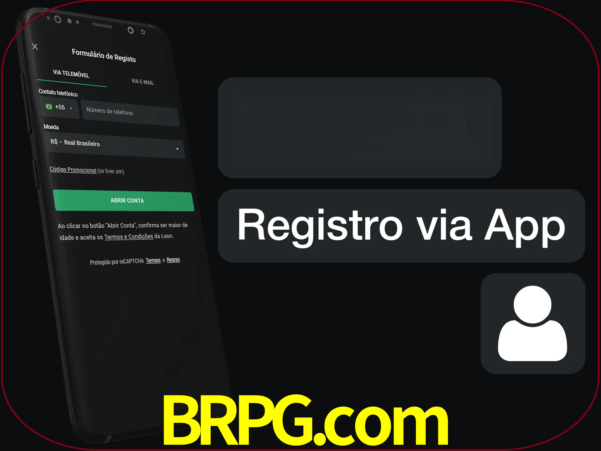 Registre-se com duas etapas usando o aplicativo.