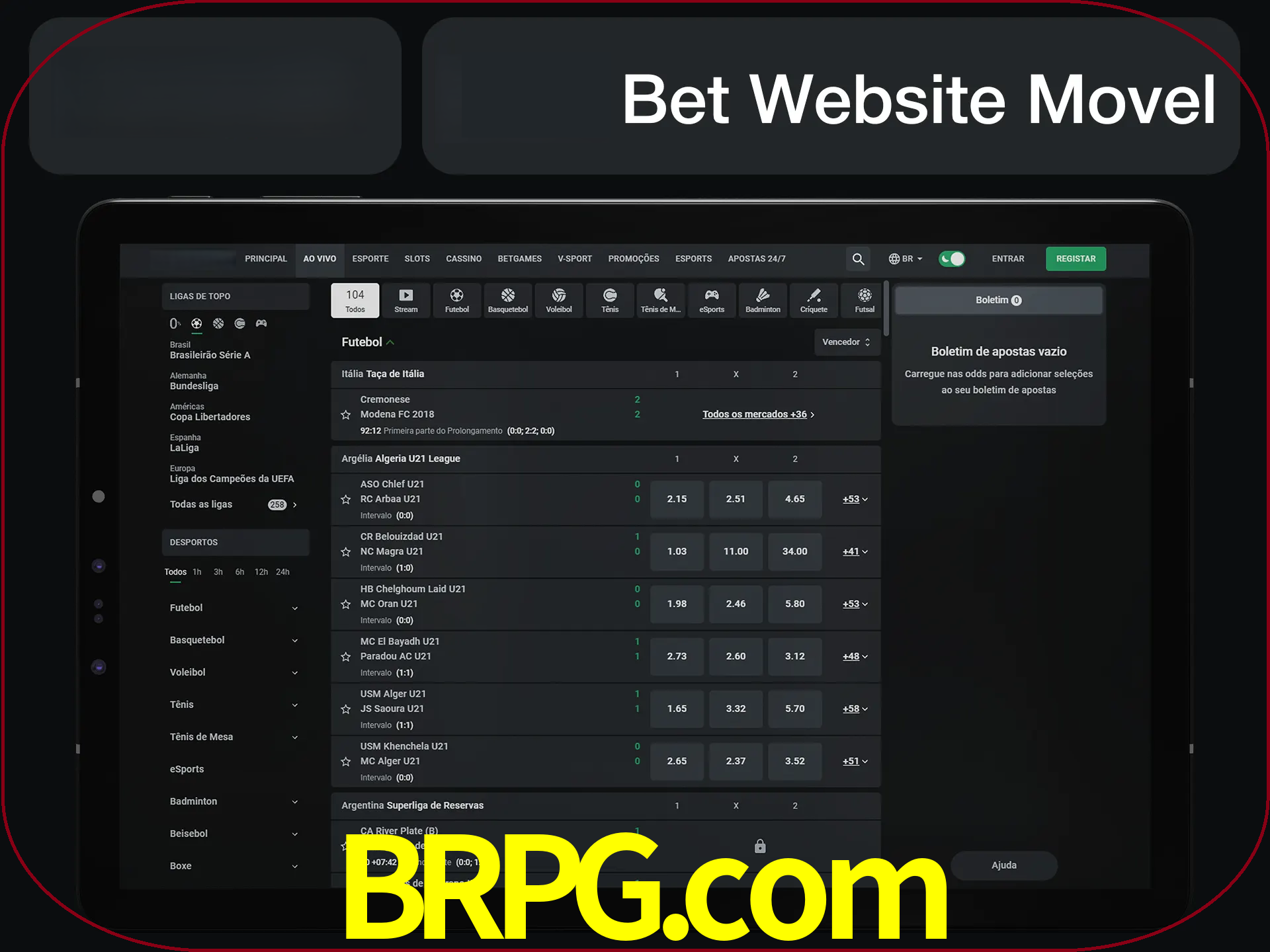 Use nosso website em qualquer dispositivo.