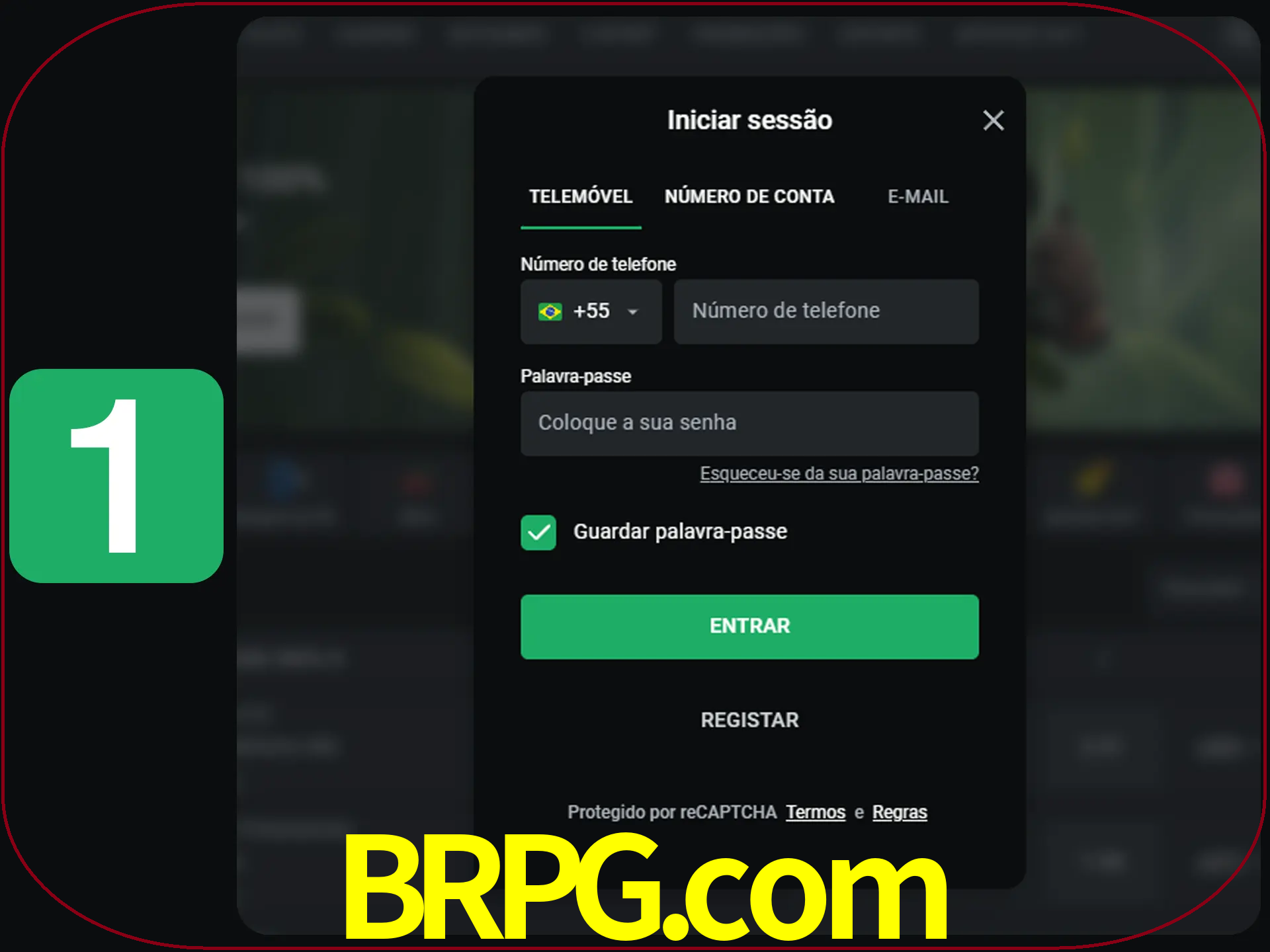 Clique no botão Entrar.